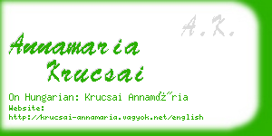 annamaria krucsai business card